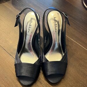 Kelly & Katie Elegant Black Slingback Sandals